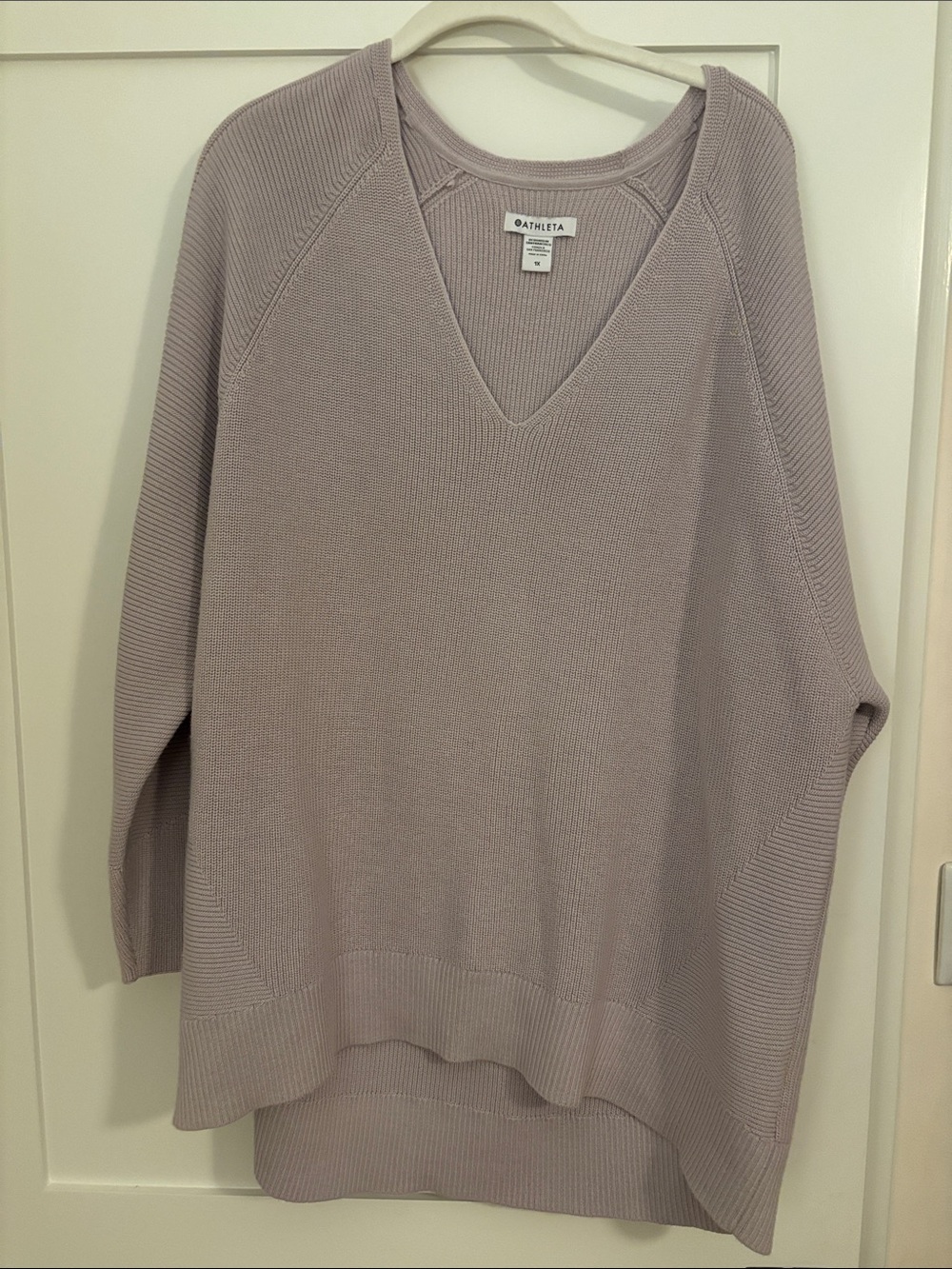 Athleta Soft Lilac V-Neck Sweater